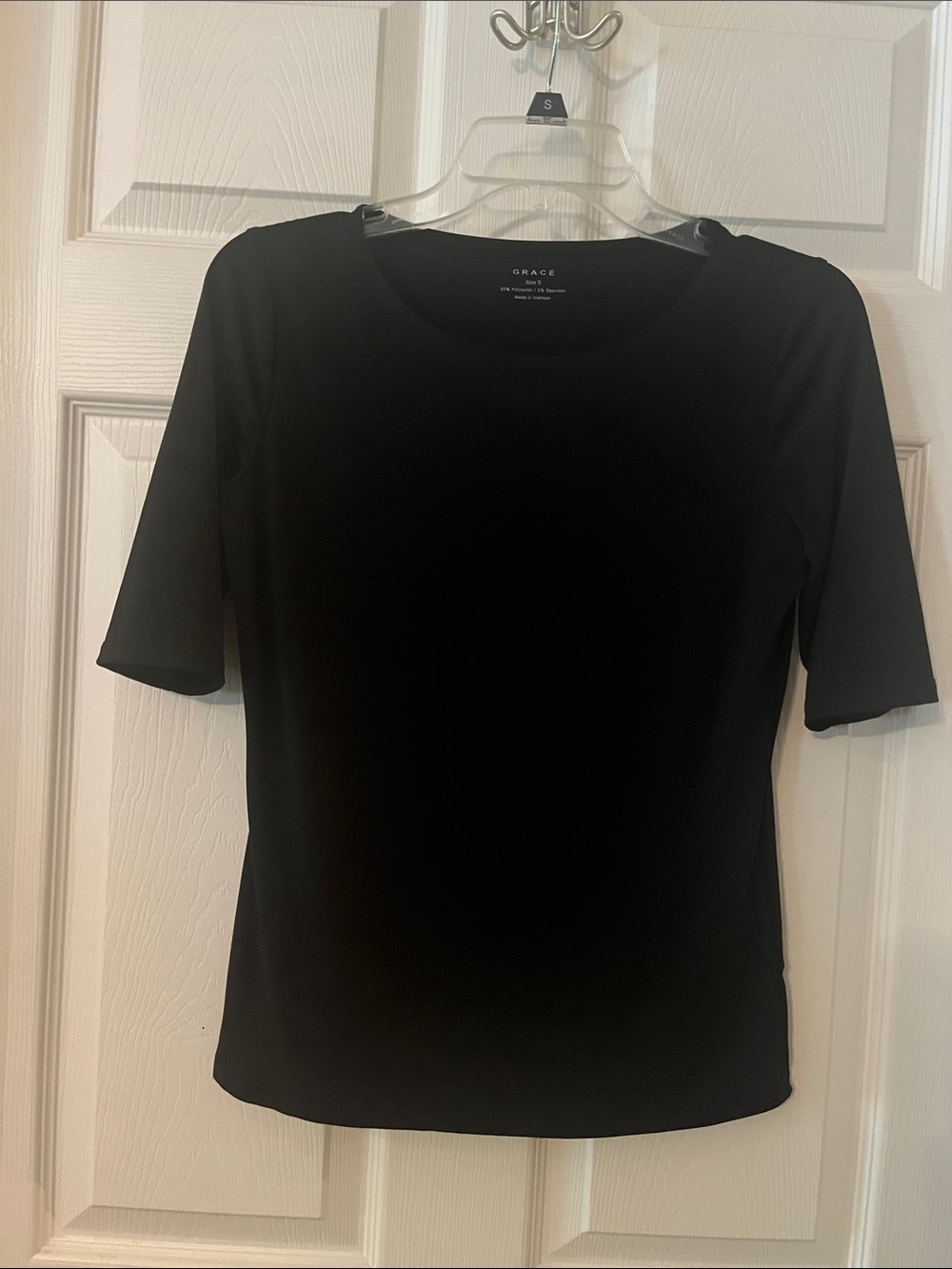 Grace Black Short Sleeve Crew Neck Tee
